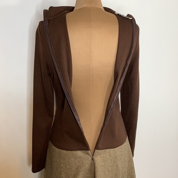 Vintage Wool Herringbone Turtleneck Dress Size 6 - Picture 6 of 14